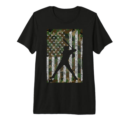 Baseball Us Camouflage Flag Baseball Dad T-Shirt - Unique Graphic Unisex - T-Shirt, Sweatshirt, Hoodie
