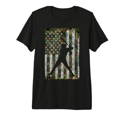 Baseball Us Camouflage Flag Baseball Dad T-Shirt - Unique Graphic Unisex - T-Shirt, Sweatshirt, Hoodie