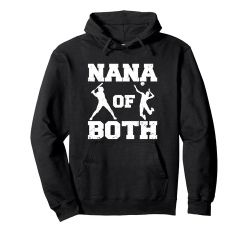 Nana Both Funny Baseball Volleyball Hoodie - Minimalist Print for Adults - T-Shirt, Sweatshirt, Hoodie