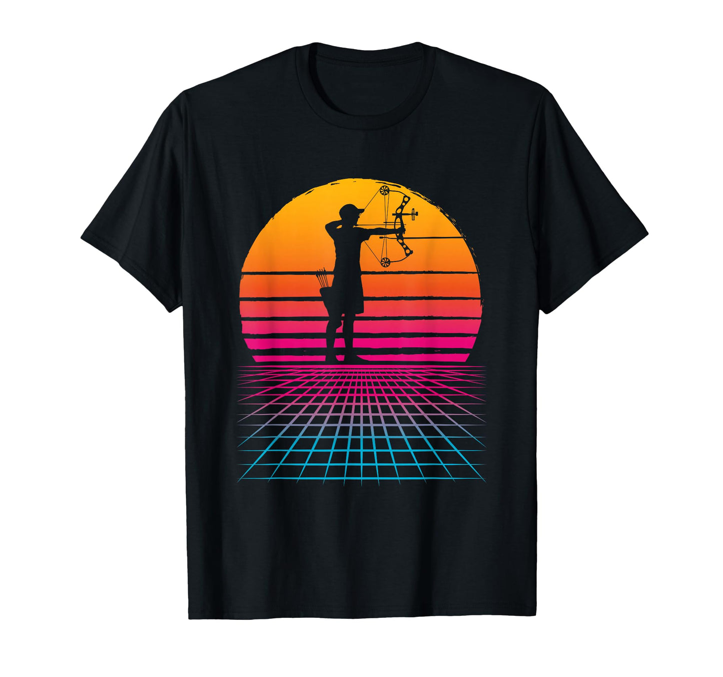 Archery Compound Bow Vaporwave T-Shirt - Minimalist Print Men Women - T-Shirt, Sweatshirt, Hoodie