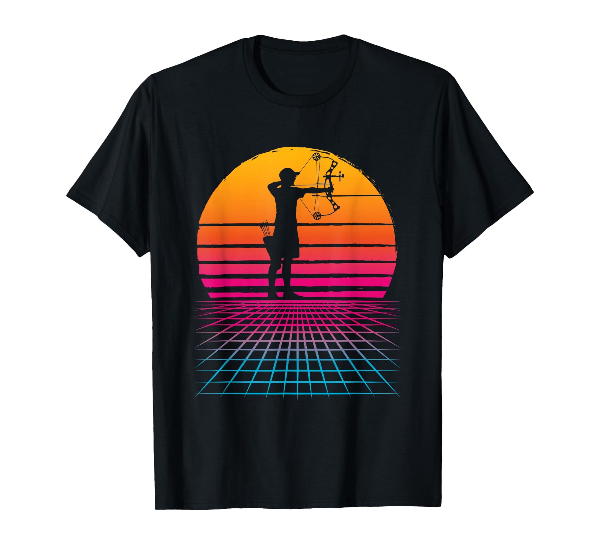 Archery Compound Bow Vaporwave T-Shirt - Minimalist Print Men Women - T-Shirt, Sweatshirt, Hoodie