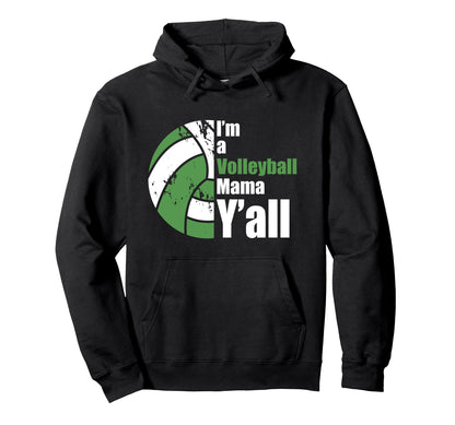 Green White Volleyball Mom Funny Mother Hoodie - Aesthetic Graphic Unisex - T-Shirt, Sweatshirt, Hoodie