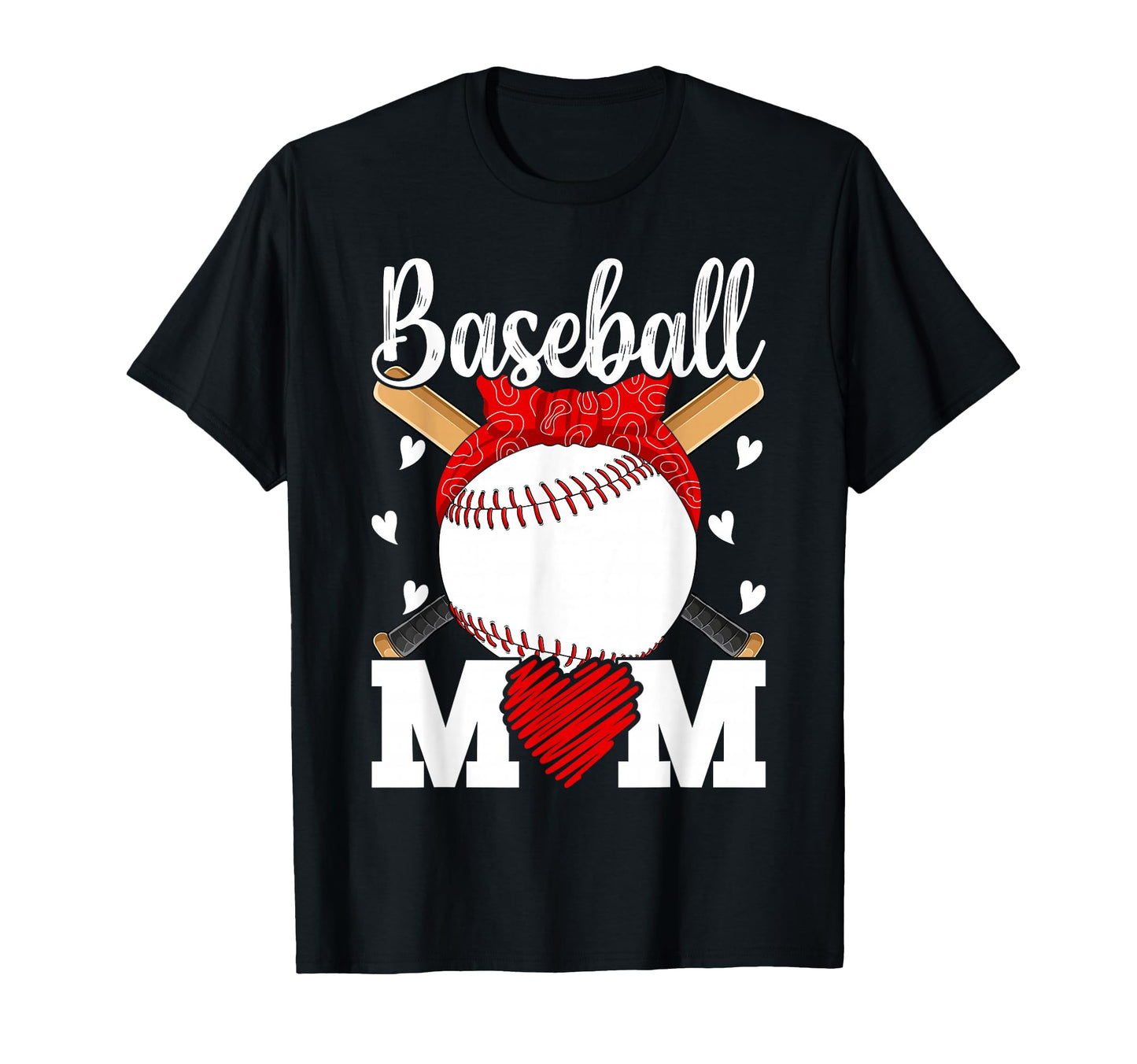 Baseball Mom Heart Sports Moms T-Shirt - Aesthetic Graphic Men Women - T-Shirt, Sweatshirt, Hoodie