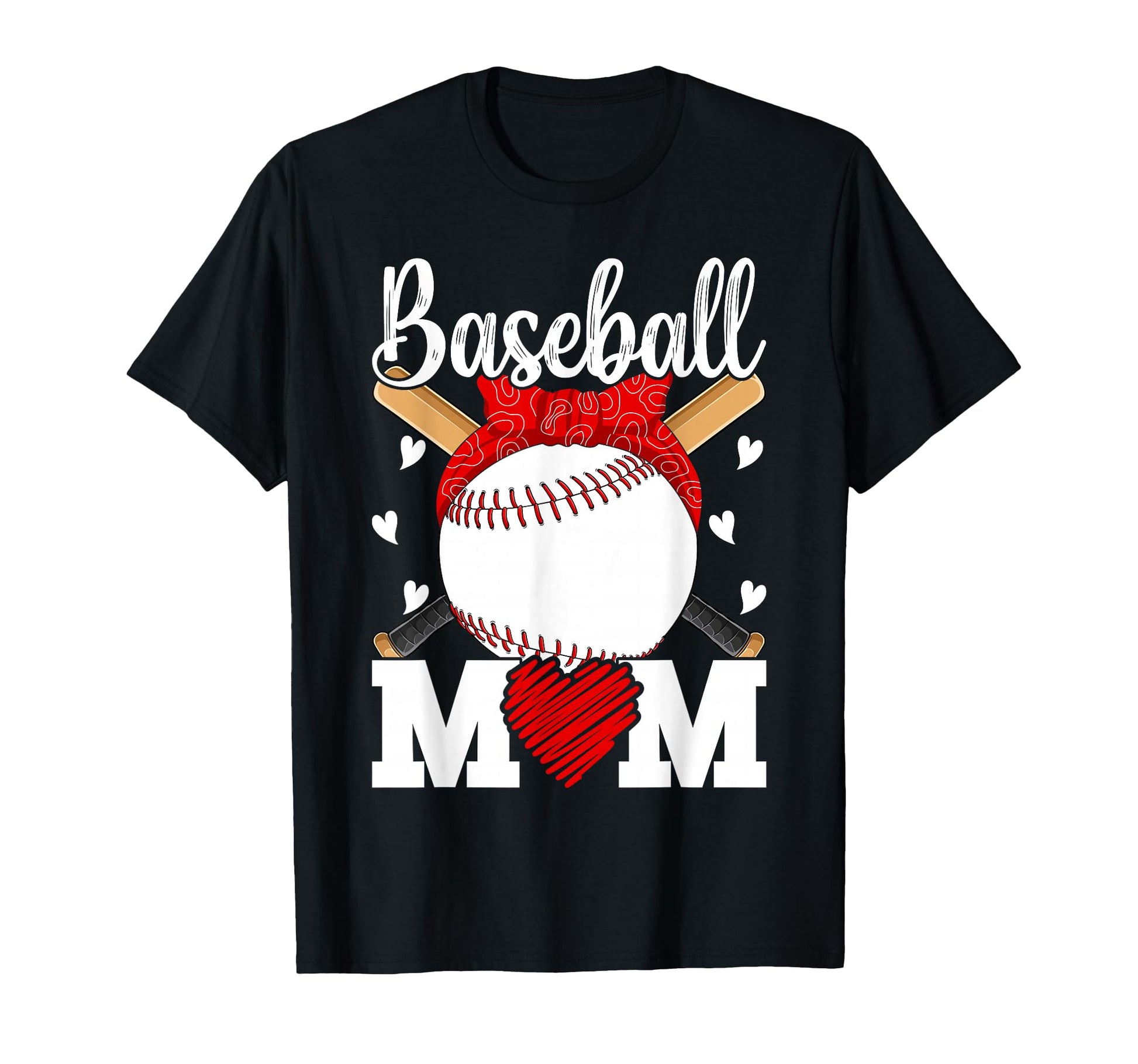 Baseball Mom Heart Sports Moms T-Shirt - Aesthetic Graphic Men Women - T-Shirt, Sweatshirt, Hoodie