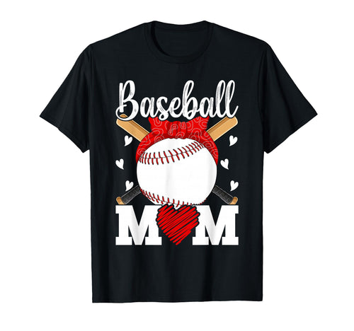 Baseball Mom Heart Sports Moms T-Shirt - Aesthetic Graphic Men Women - T-Shirt, Sweatshirt, Hoodie