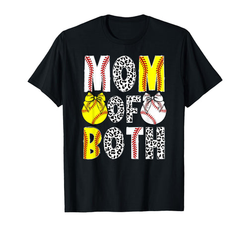 Mom Both Proud Softball Baseball Mom T-Shirt - Trendy Graphic Men Women - T-Shirt, Sweatshirt, Hoodie