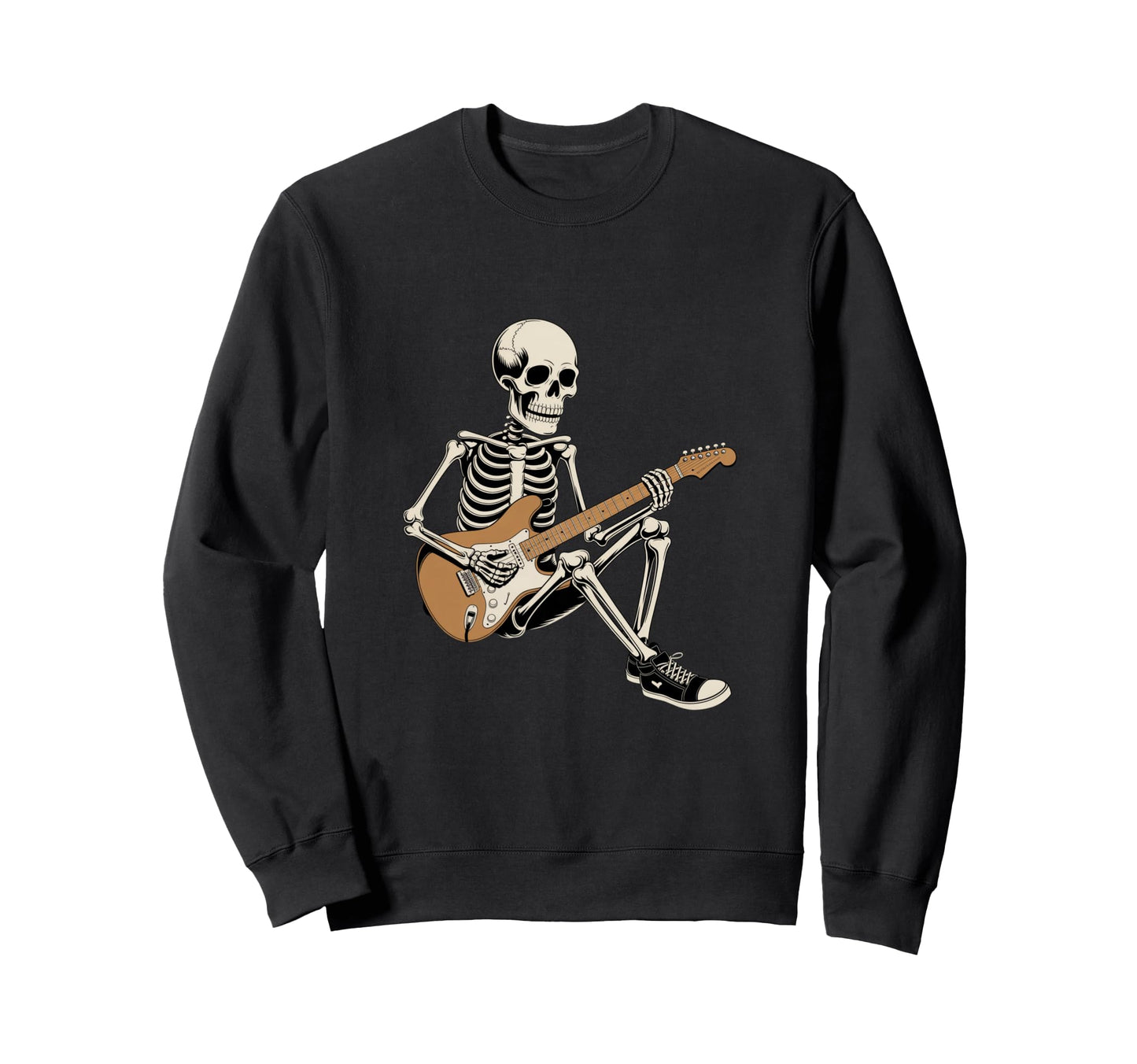 Rock Skeleton Playing Electric Sweatshirt - Trendy Graphic for Adults - T-Shirt, Sweatshirt, Hoodie