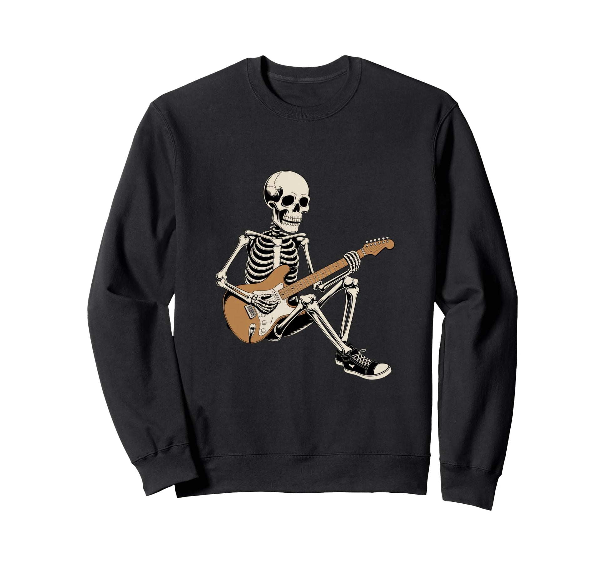 Rock Skeleton Playing Electric Sweatshirt - Trendy Graphic for Adults - T-Shirt, Sweatshirt, Hoodie