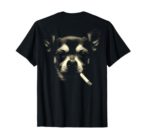 Chihuahua Smoking Cigarette Grunge Meme T-Shirt - Custom Art Print Unisex - T-Shirt, Sweatshirt, Hoodie