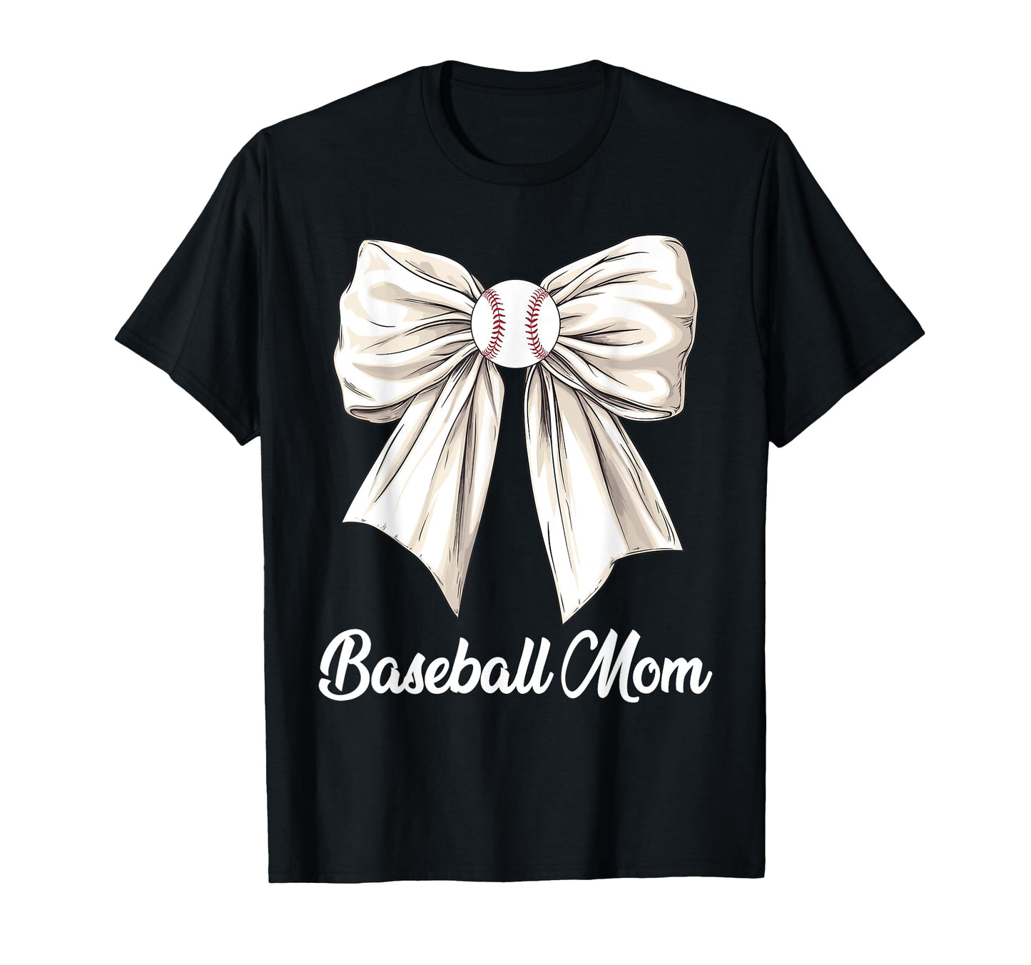 Baseball Mom Coquette Bow Baseball T-Shirt - Casual Everyday Wear Unisex - T-Shirt, Sweatshirt, Hoodie