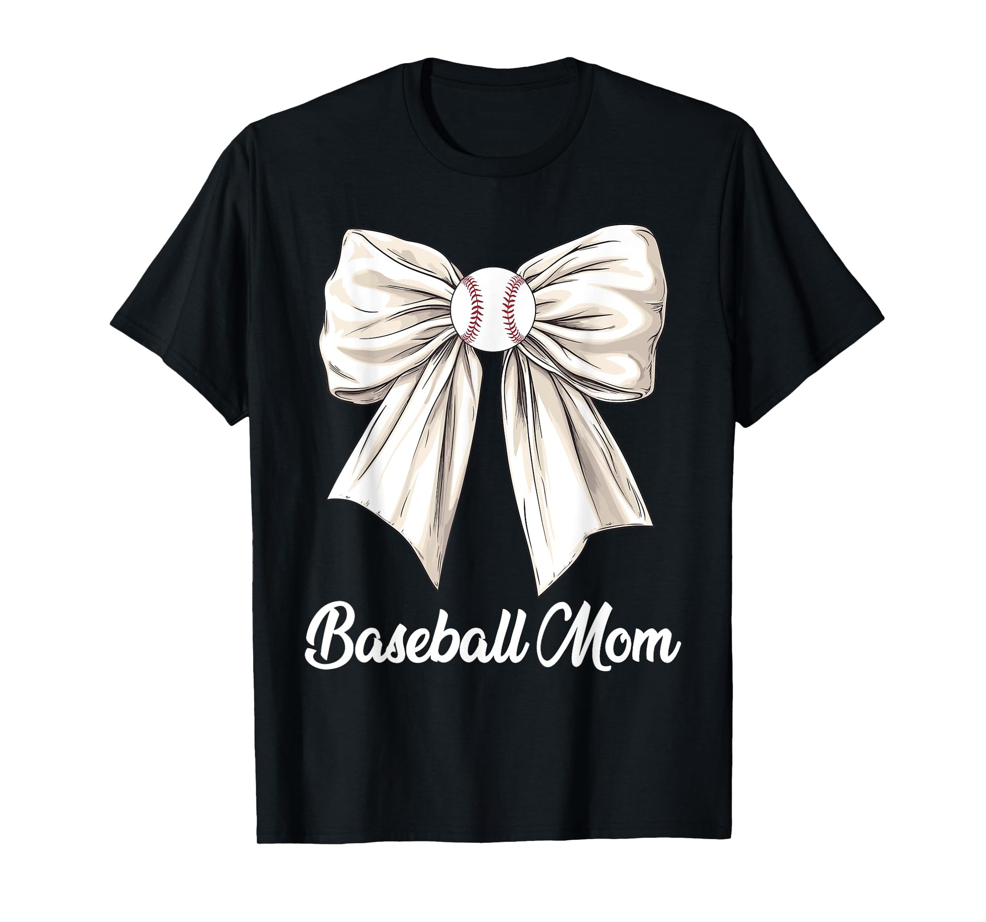 Baseball Mom Coquette Bow Baseball T-Shirt - Casual Everyday Wear Unisex - T-Shirt, Sweatshirt, Hoodie