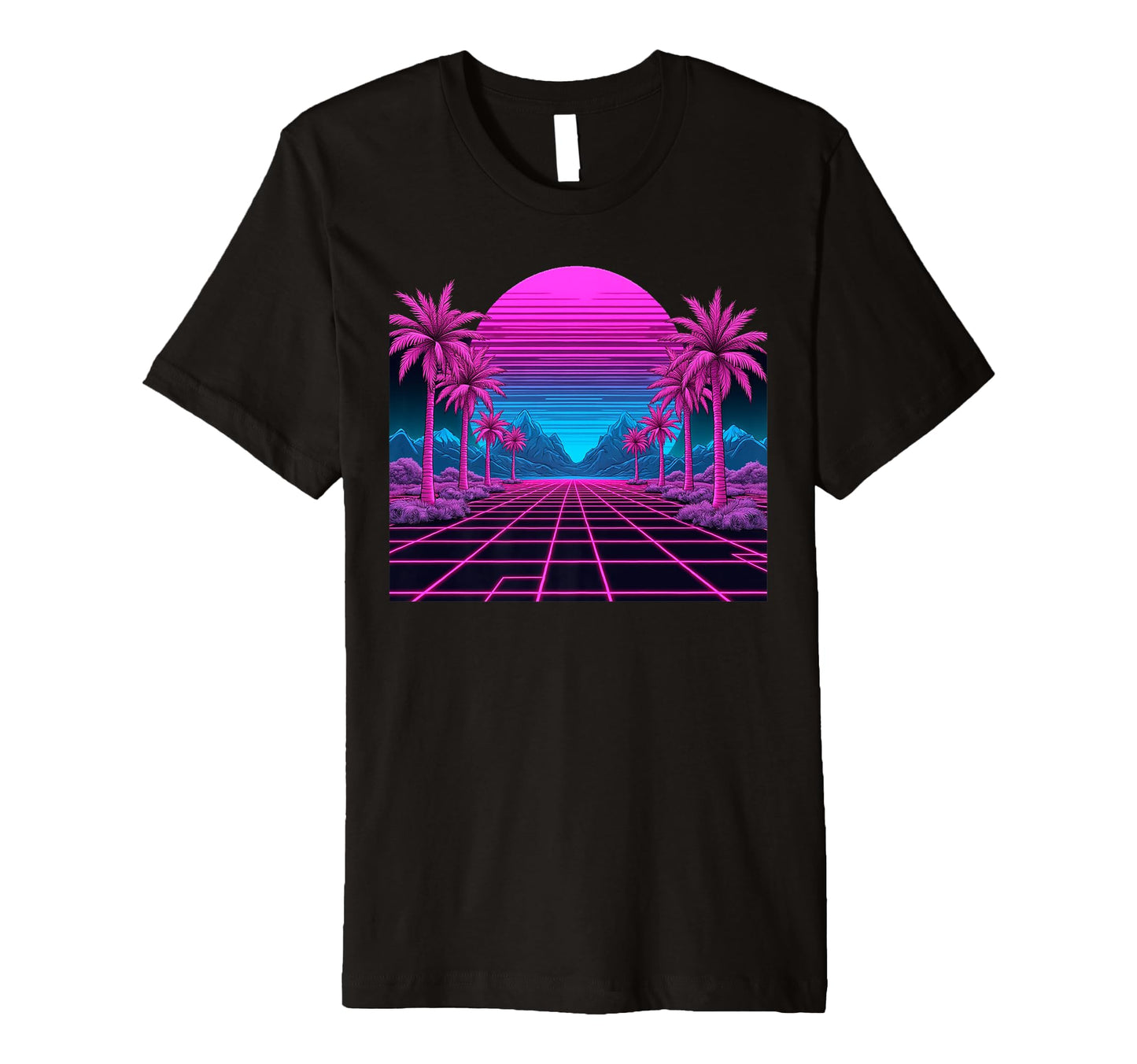 80S Vaporwave Aesthetic Palm Trees T-Shirt - Minimalist Print for Adults - T-Shirt, Sweatshirt, Hoodie