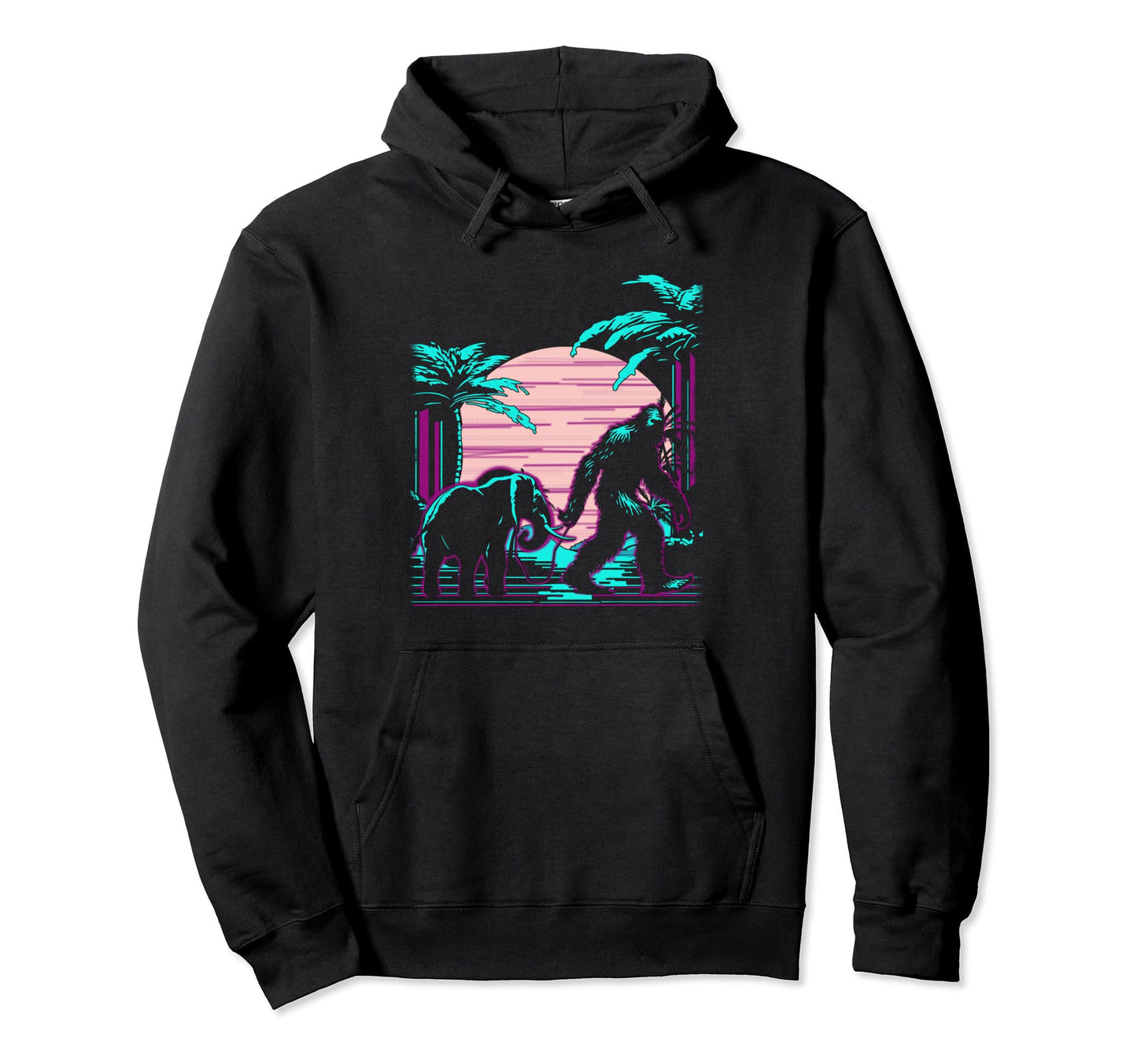 Bigfoot Starry Night Sasquatch Van Hoodie - Aesthetic Graphic for Adults - T-Shirt, Sweatshirt, Hoodie