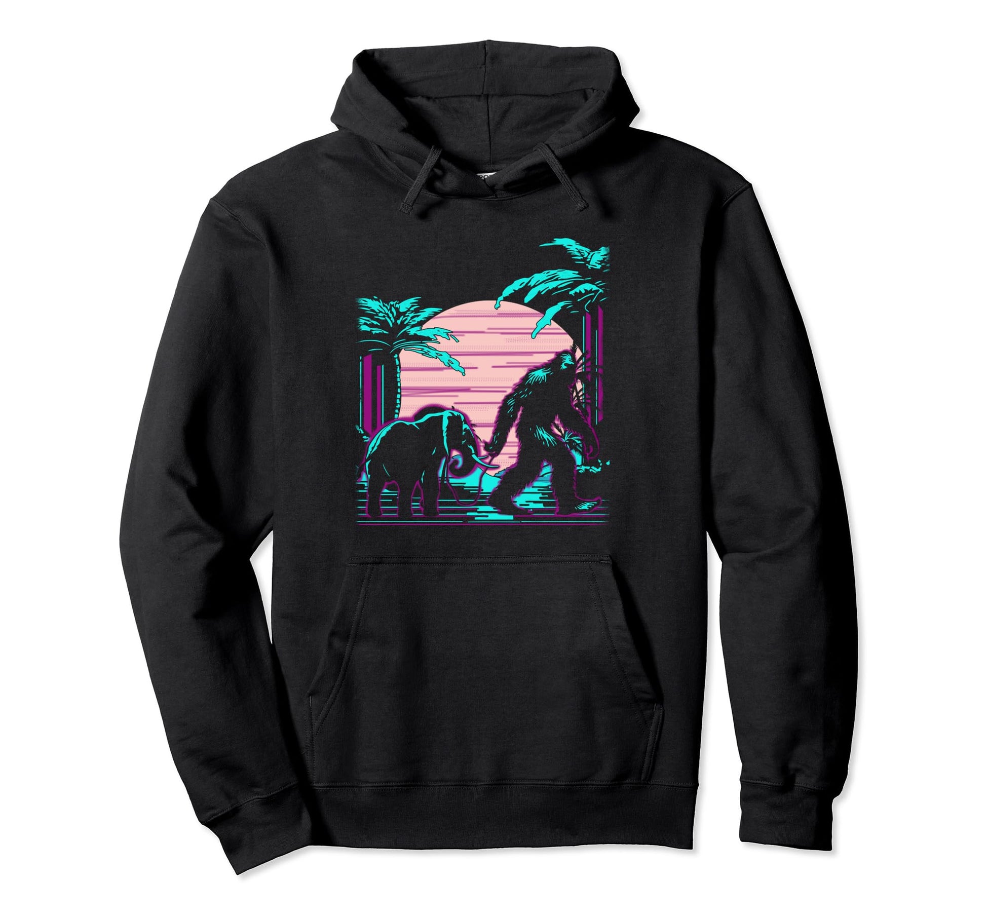 Bigfoot Starry Night Sasquatch Van Hoodie - Aesthetic Graphic for Adults - T-Shirt, Sweatshirt, Hoodie