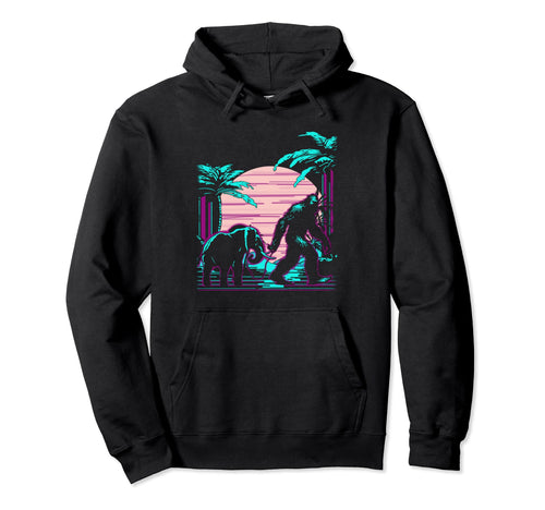 Bigfoot Starry Night Sasquatch Van Hoodie - Aesthetic Graphic for Adults - T-Shirt, Sweatshirt, Hoodie