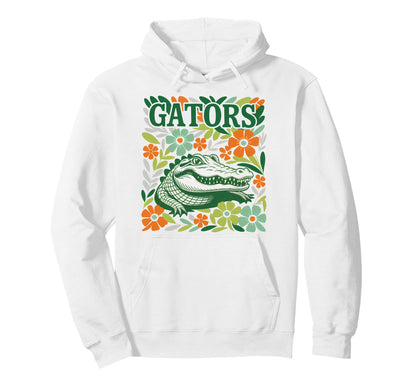 Gators Boho Floral Gator Hoodie - Unique Graphic for Adults - T-Shirt, Sweatshirt, Hoodie