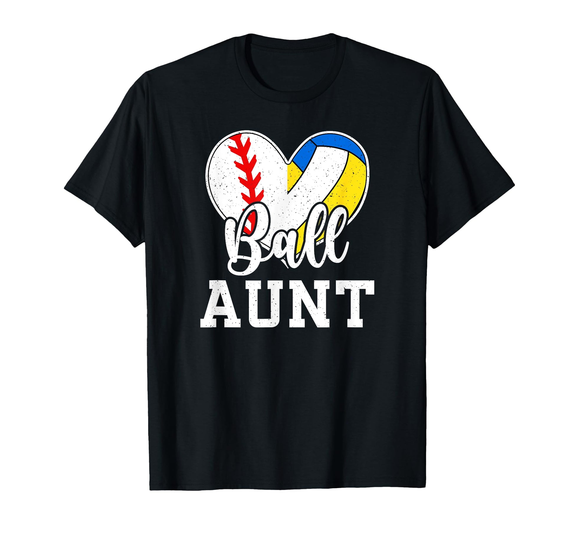 Ball Aunt Heart Baseball T-Shirt - Casual Everyday Wear Men Women - T-Shirt, Sweatshirt, Hoodie