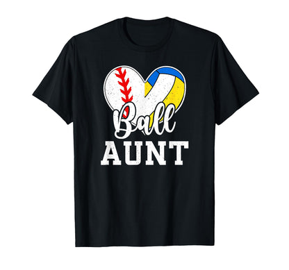 Ball Aunt Heart Baseball T-Shirt - Casual Everyday Wear Men Women - T-Shirt, Sweatshirt, Hoodie