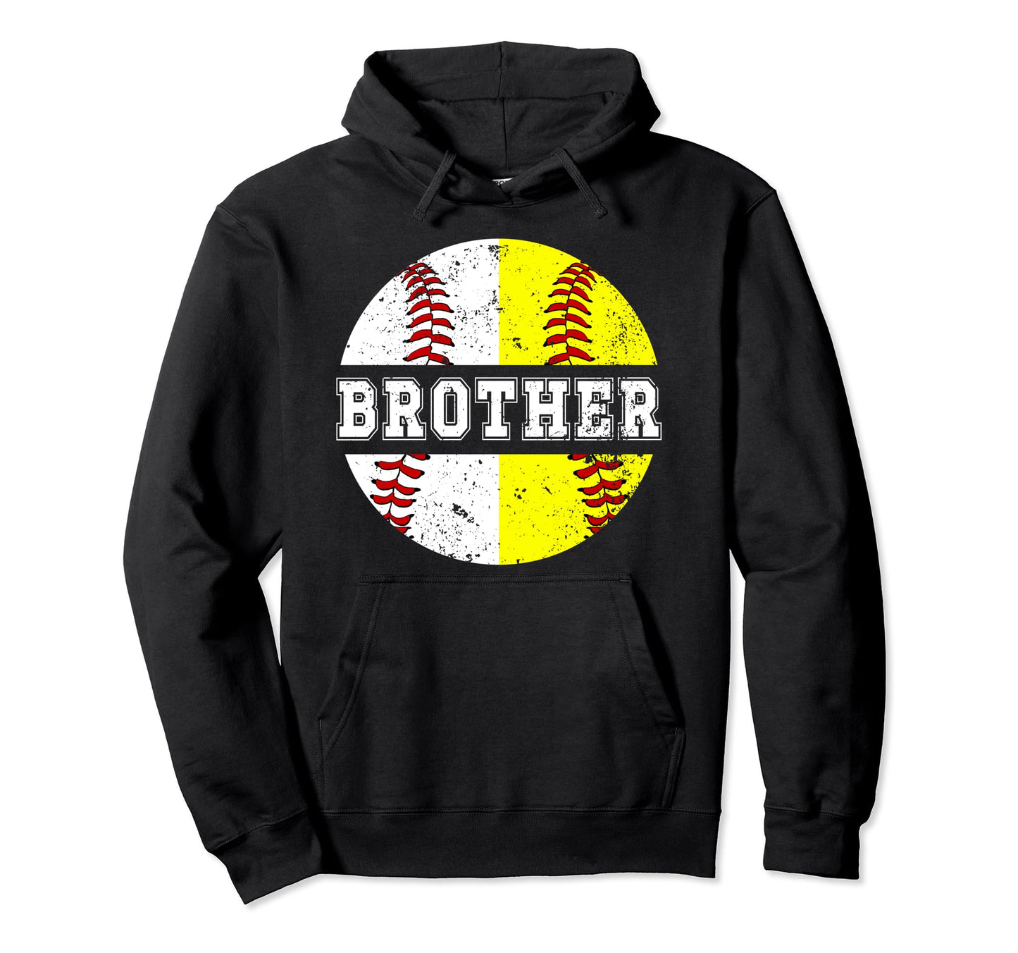 Softball Baseball Brother Baseball Softball Hoodie - Graphic Print Unisex - T-Shirt, Sweatshirt, Hoodie