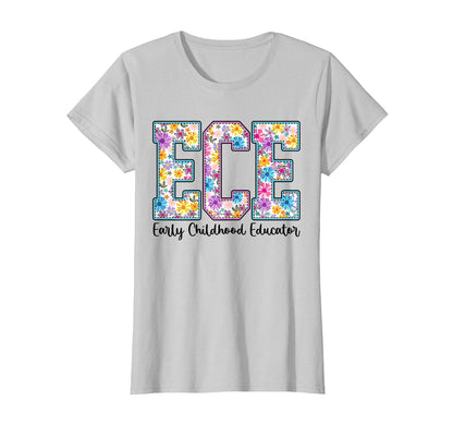 Ece Early Childhood Educator Boho Floral T-Shirt - Custom Art Print Unisex - T-Shirt, Sweatshirt, Hoodie