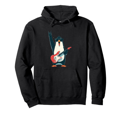 Rockstar Penguin Sunglasses Electric Hoodie - Custom Art Print Men Women - T-Shirt, Sweatshirt, Hoodie