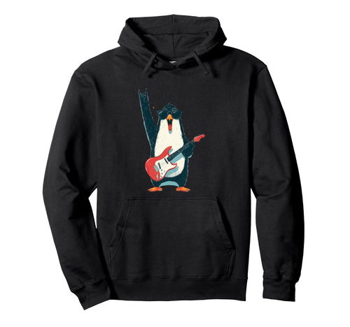 Rockstar Penguin Sunglasses Electric Hoodie - Custom Art Print Men Women - T-Shirt, Sweatshirt, Hoodie