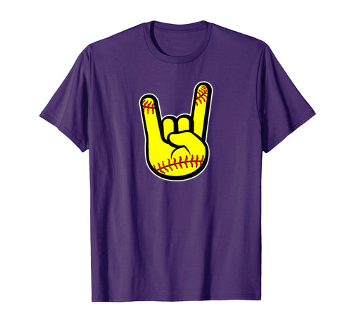 Rocker Fist Softball Players Finger T-Shirt - Aesthetic Graphic for Adults - T-Shirt, Sweatshirt, Hoodie