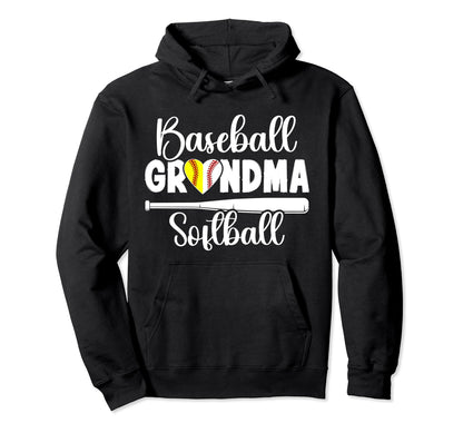 Baseball Softball Grandma Softball Baseball Hoodie - Graphic Print Unisex - T-Shirt, Sweatshirt, Hoodie