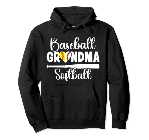 Baseball Softball Grandma Softball Baseball Hoodie - Graphic Print Unisex - T-Shirt, Sweatshirt, Hoodie
