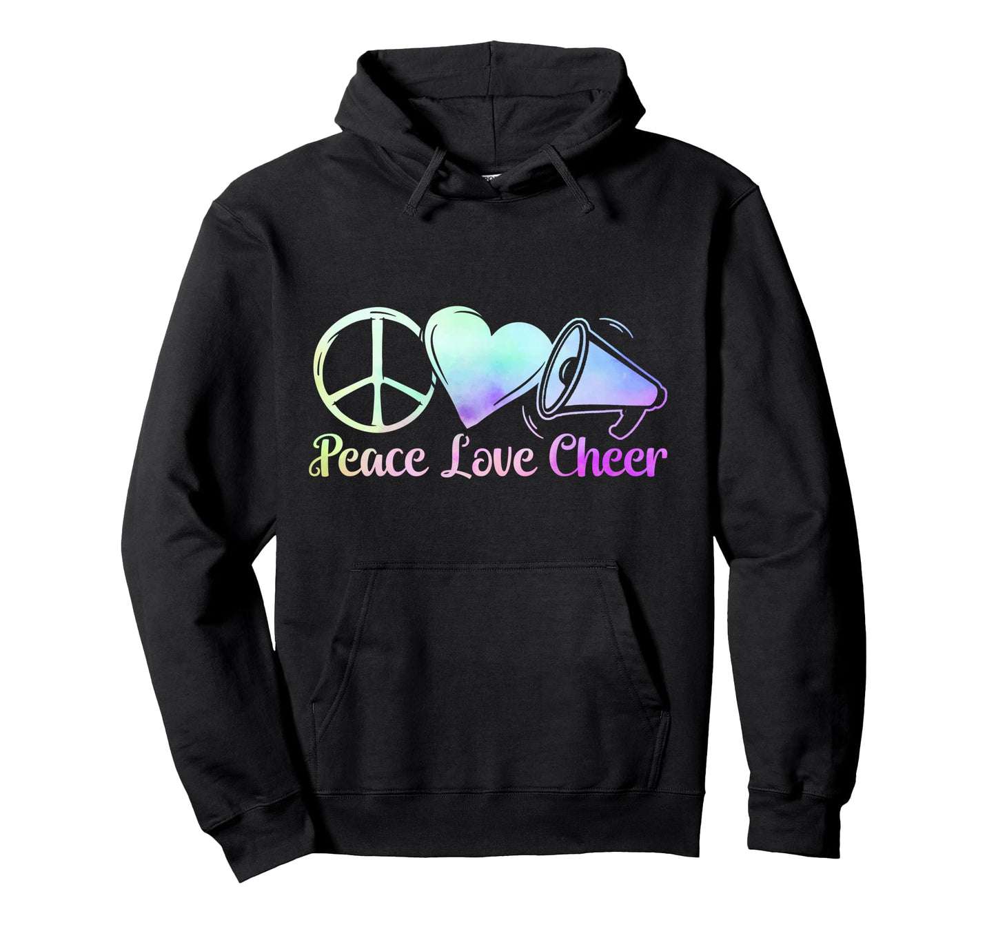 Cheer Cheerleading Peace Love Hoodie - Casual Everyday Wear for Adults - T-Shirt, Sweatshirt, Hoodie