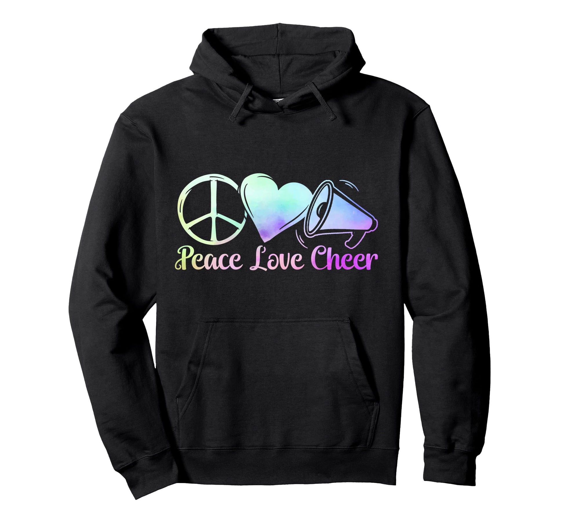 Cheer Cheerleading Peace Love Hoodie - Casual Everyday Wear for Adults - T-Shirt, Sweatshirt, Hoodie