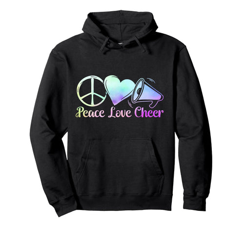 Cheer Cheerleading Peace Love Hoodie - Casual Everyday Wear for Adults - T-Shirt, Sweatshirt, Hoodie