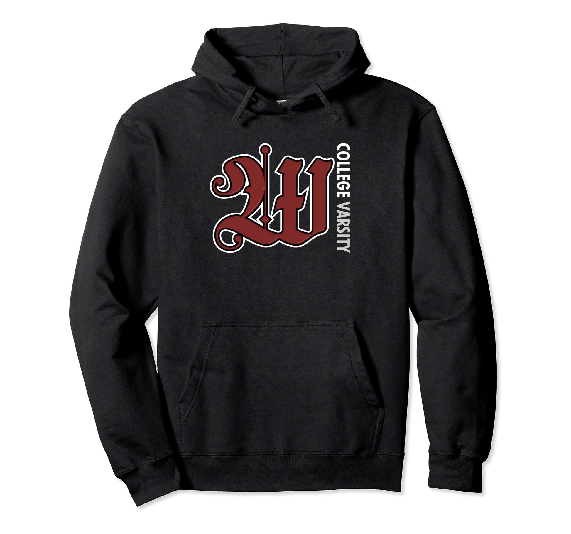 W Big Text College Varsity Hoodie - Streetwear Style Unisex - T-Shirt, Sweatshirt, Hoodie
