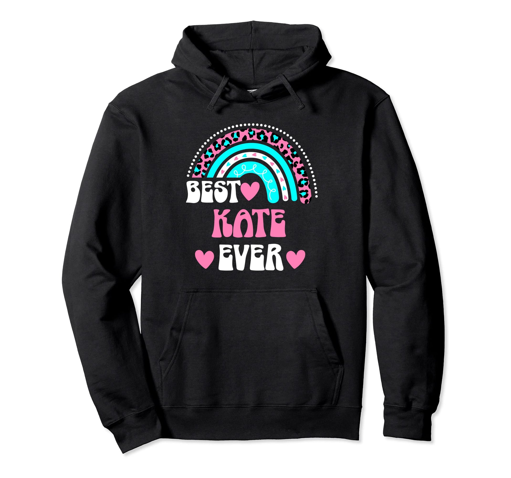 Best Kate Ever Personal Name Leopard Hoodie - Aesthetic Graphic for Adults - T-Shirt, Sweatshirt, Hoodie