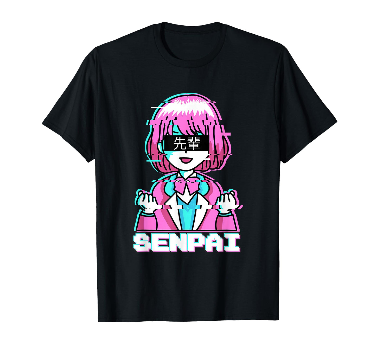 Japanese Anime Notice Me Senpai Vaporwave T-Shirt - Custom Art Print Unisex - T-Shirt, Sweatshirt, Hoodie