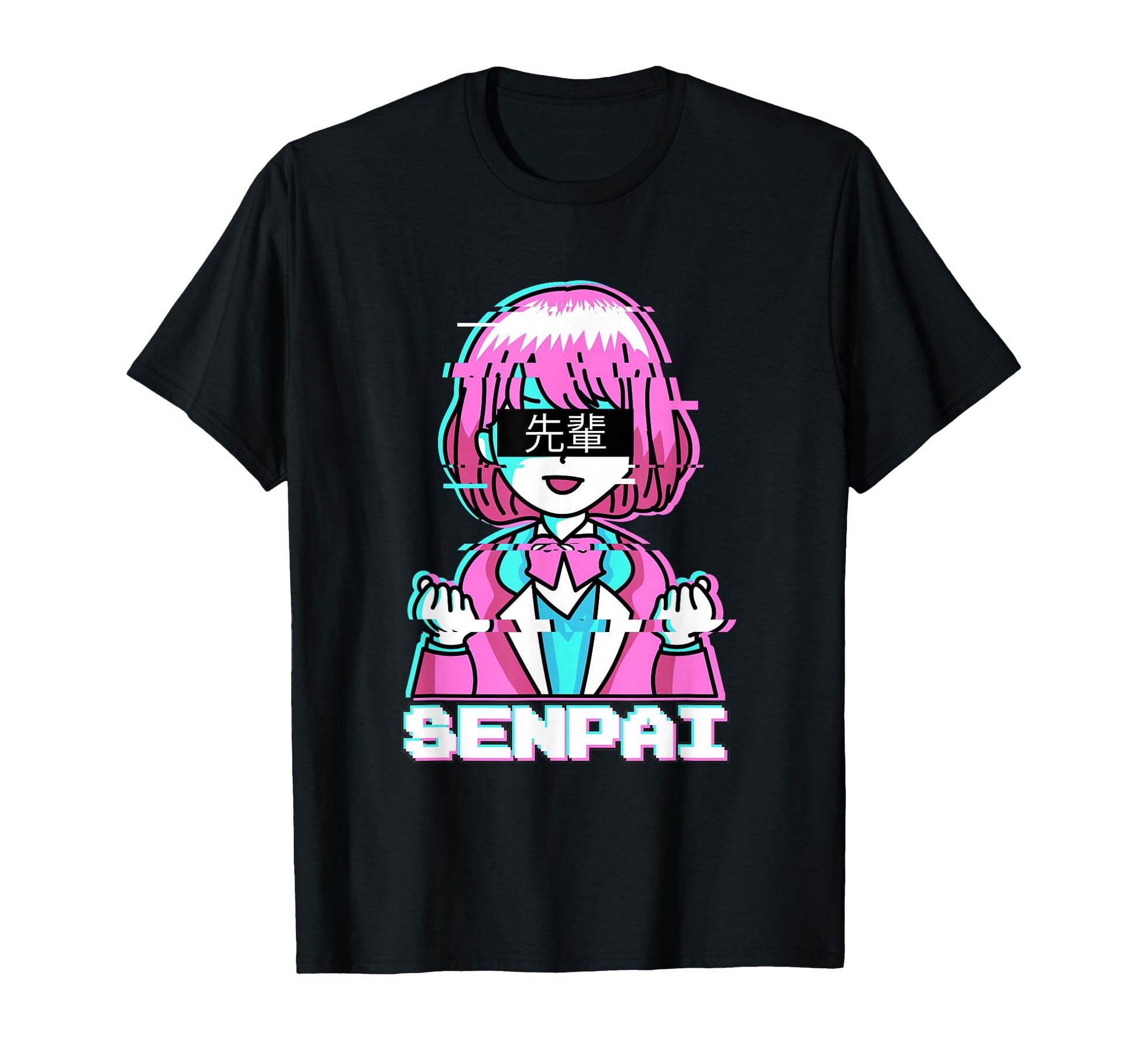 Japanese Anime Notice Me Senpai Vaporwave T-Shirt - Custom Art Print Unisex - T-Shirt, Sweatshirt, Hoodie