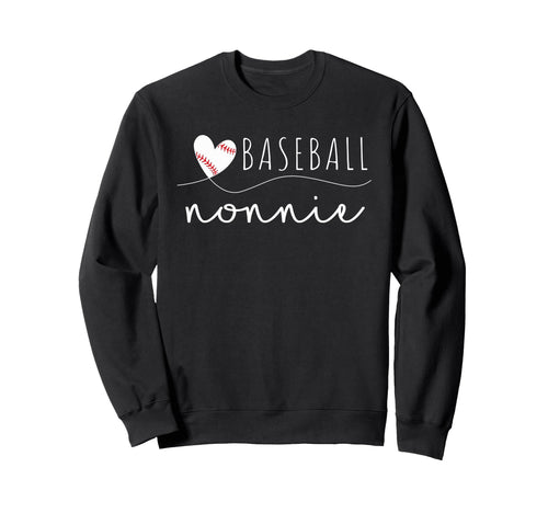 Baseball Nonnie Baseball Heart Sweatshirt - Minimalist Print Men Women - T-Shirt, Sweatshirt, Hoodie
