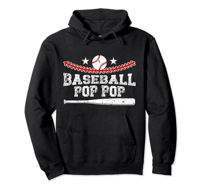 Baseball Pop Pop Best Grandpa Pop Pop Hoodie - Minimalist Print Men Women - T-Shirt, Sweatshirt, Hoodie
