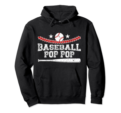 Baseball Pop Pop Best Grandpa Pop Pop Hoodie - Minimalist Print Men Women - T-Shirt, Sweatshirt, Hoodie