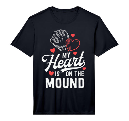 Mom Baseball Gift My Heart Is Mound T-Shirt - Unique Graphic for Adults - T-Shirt, Sweatshirt, Hoodie