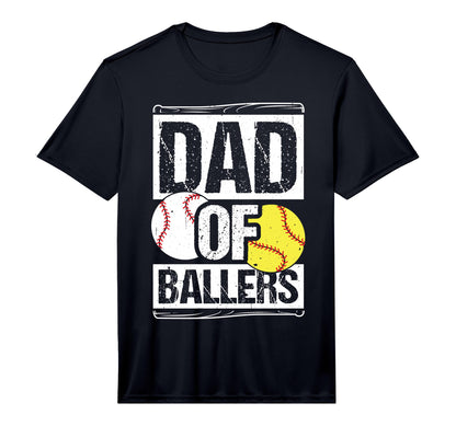 Mens Dad Ballers Dad Baseball And T-Shirt - Graphic Print for Adults - T-Shirt, Sweatshirt, Hoodie