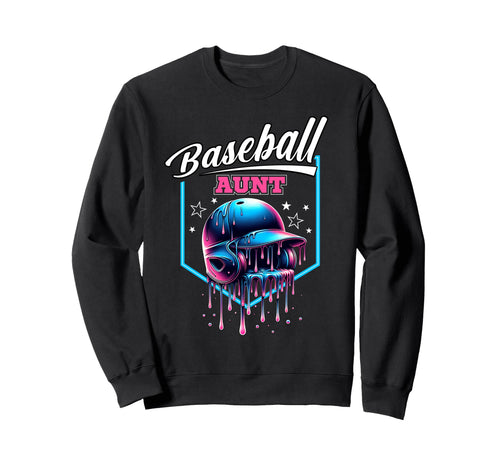 Baseball Aunt Ice Cream Drip Sweatshirt - Unique Graphic Men Women - T-Shirt, Sweatshirt, Hoodie