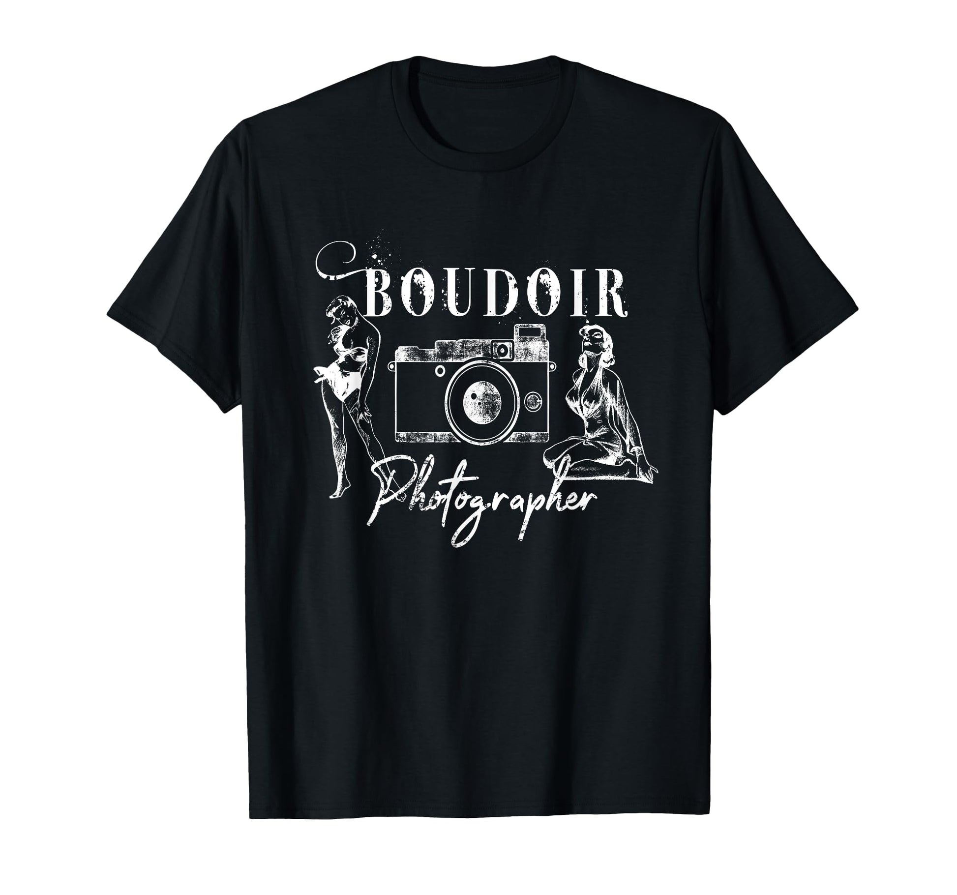 Boudoir Photographer Distressed T-Shirt - Trendy Graphic for Adults - T-Shirt, Sweatshirt, Hoodie