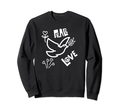 Peace Bird Love Flowers Sweatshirt - Casual Everyday Wear Men Women - T-Shirt, Sweatshirt, Hoodie