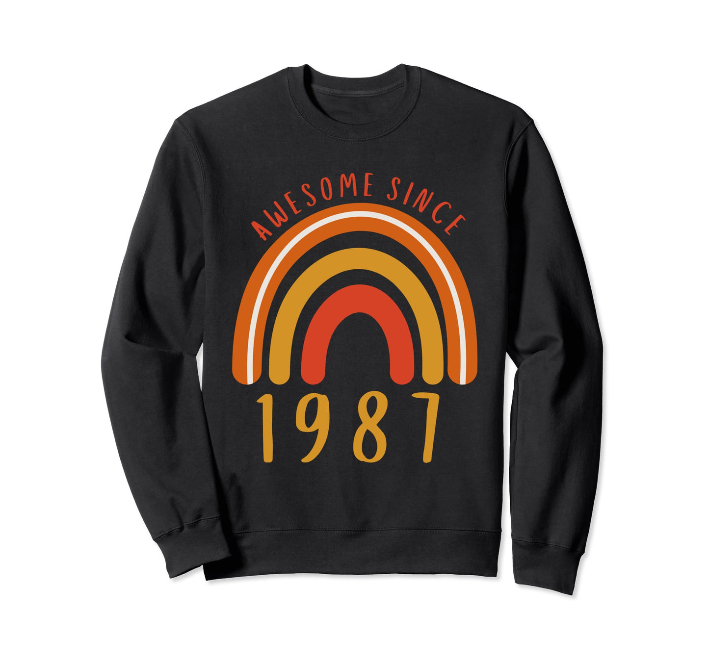 Awesome Since 1987 Boho Rainbow Sweatshirt - Unique Graphic for Adults - T-Shirt, Sweatshirt, Hoodie