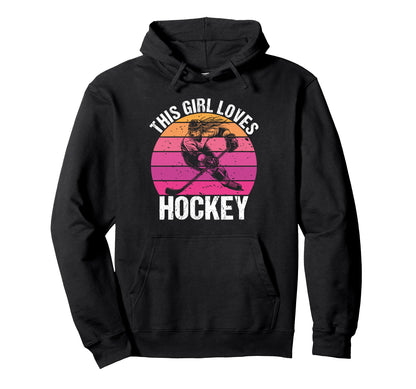 This Loves Hockey Game Day Female Hoodie - Streetwear Style for Adults - T-Shirt, Sweatshirt, Hoodie