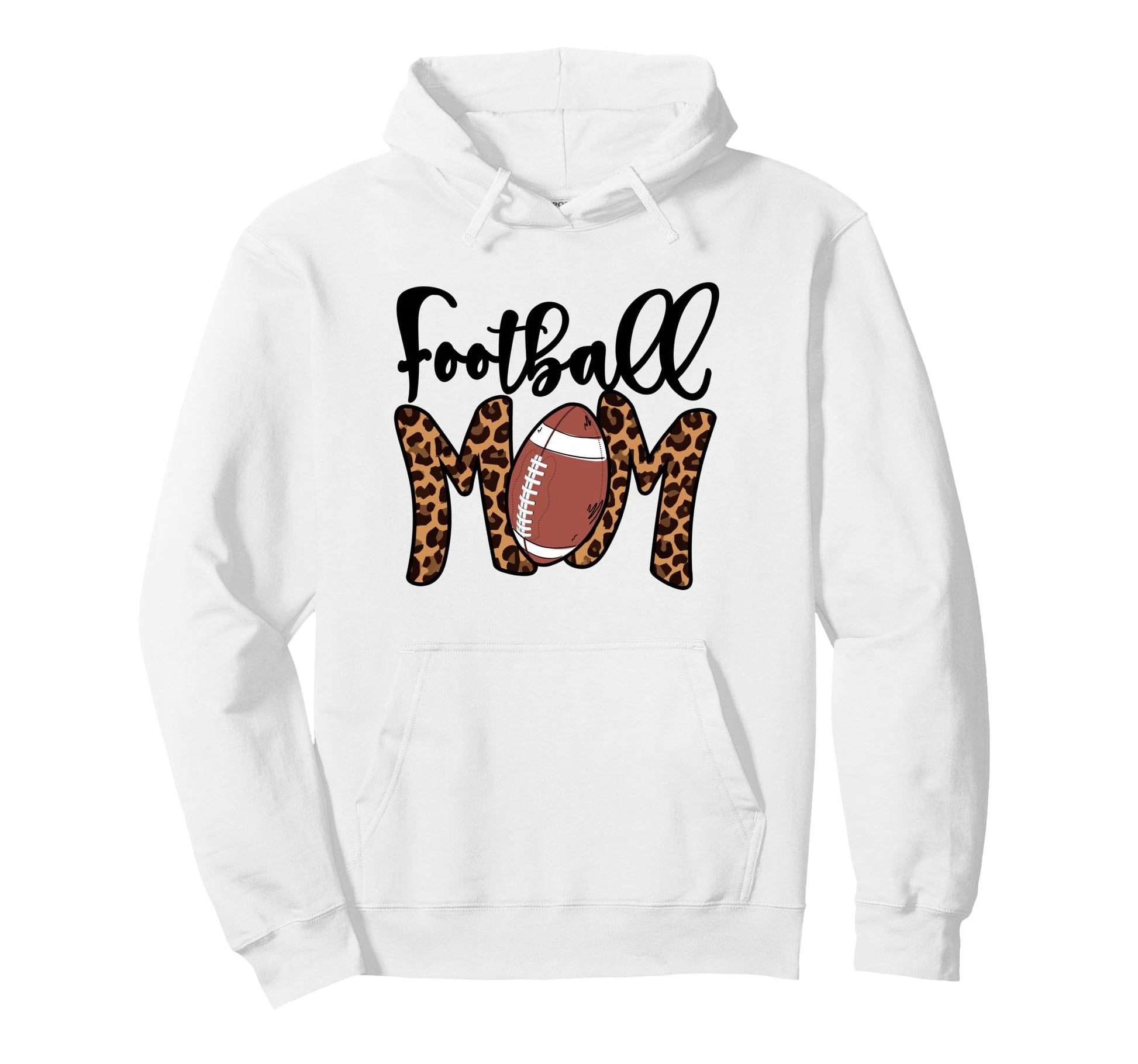 Football Mom Mothers Day Mom Leopard Hoodie - Trendy Graphic Unisex - T-Shirt, Sweatshirt, Hoodie