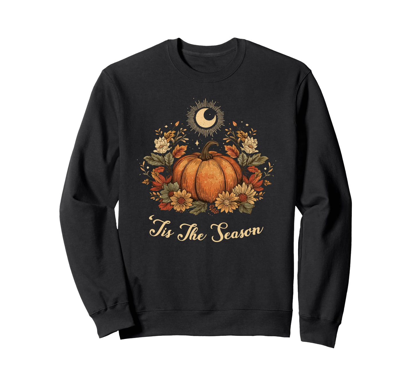 Pumpkin Spice Tis Season Equinox Moon Sweatshirt - Graphic Print Unisex - T-Shirt, Sweatshirt, Hoodie