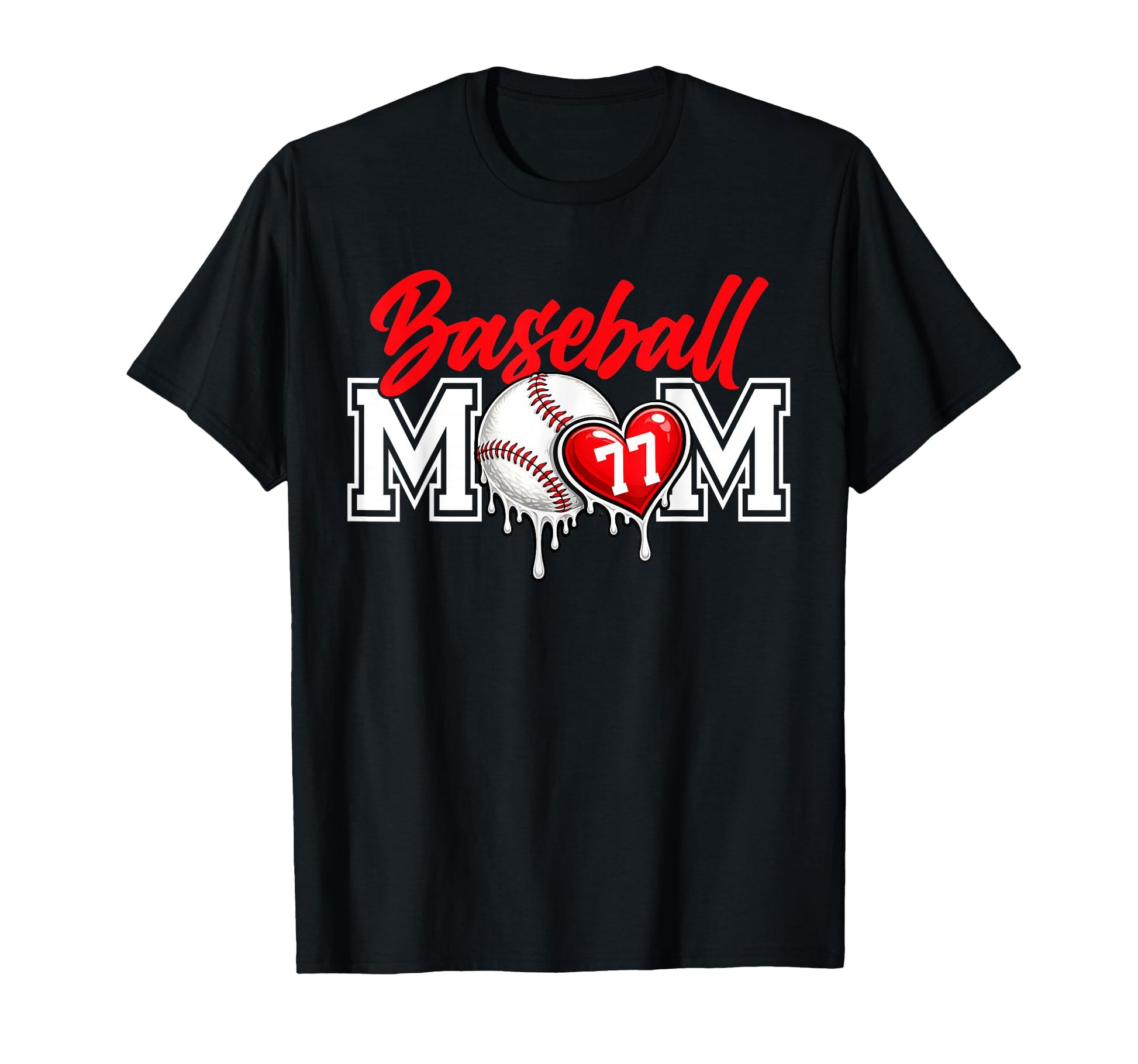 Personalized Proud Mom Jersey Number 77 T-Shirt - Novelty Apparel Unisex - T-Shirt, Sweatshirt, Hoodie