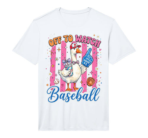 Off To Watch Basebal Silly Goose Funny T-Shirt - Novelty Apparel Men Women - T-Shirt, Sweatshirt, Hoodie